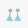 INK + ALLOY Celia Small Triangle Drop With Semi-Precious Stone Post Earrings Light Blue