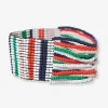 INK + ALLOY Charlie Vertical Uniform Stripes Half Woven Beaded Stretch Bracelet St. Tropez