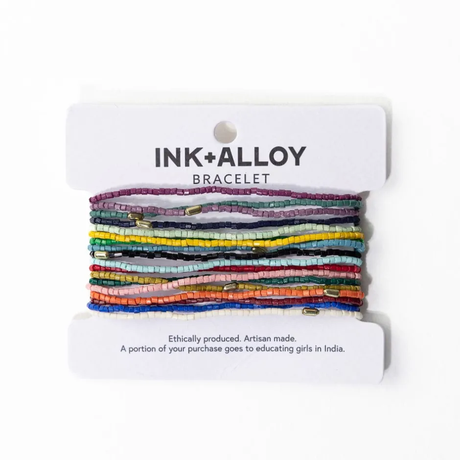 INK + ALLOY Chelsea 18 Strand Luxe Beaded Stretch Bracelet Set Multicolor