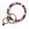 INK + ALLOY Chloe Chevron Stripe Key Ring Green Red Navy Pink