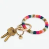INK + ALLOY Chloe Stripe Beaded Key Ring Bracelet Rainbow