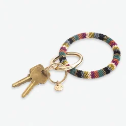 INK + ALLOY Chloe Stripe Key Ring Muted