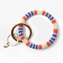 INK + ALLOY Chloe Varigated Stripe Key Ring Coastal