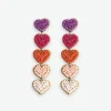INK + ALLOY Christina Ombre Heart Earrings Hot Pink