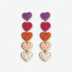 INK + ALLOY Christina Ombre Heart Earrings Hot Pink