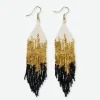 INK + ALLOY Claire Ombre Beaded Fringe Earrings Black