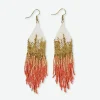 INK + ALLOY Claire Ombre Beaded Fringe Earrings Coral