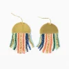 INK + ALLOY Claudia Vertical Stripe Beaded Fringe Earrings Multicolor