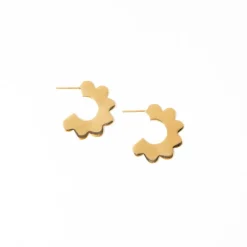 INK + ALLOY Cora Scalloped Hoop Earrings Brass