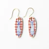 INK + ALLOY Danielle Oval Ceramic Earring With Fish And Red Plaid