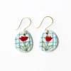INK + ALLOY Danielle Round Ceramic Earring With Poppies