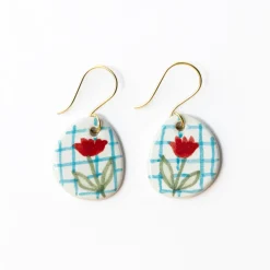 INK + ALLOY Danielle Round Ceramic Earring With Poppies