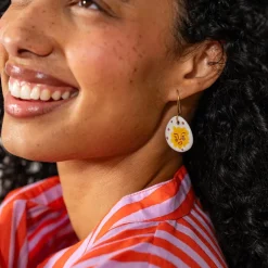 INK + ALLOY Danielle Round Ceramic Earring With Sun