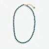 INK + ALLOY Drew Round Stones With Alternating Seed Bead Necklace Emerald