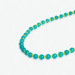 INK + ALLOY Drew Round Stones With Alternating Seed Bead Necklace Turquoise