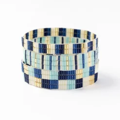 INK + ALLOY Dylan Bracelet Stretch Set Of 3 Blue
