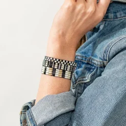 INK + ALLOY Dylan Bracelet Stretch Set Of 3 Black White