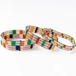 INK + ALLOY Dylan Bracelet Stretch Set Of 3 Multicolor