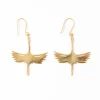 INK + ALLOY Edina Crane Dangle Earrings Brass