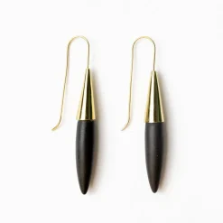 INK + ALLOY Elizabeth Ceramic Spike Earring Black