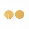 INK + ALLOY Ellie Round with Step Post Earrings Brass