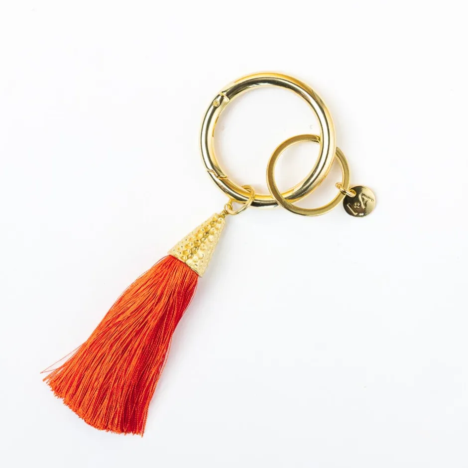 INK + ALLOY Eloise Tassel Bag Charm Coral