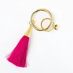 INK + ALLOY Eloise Tassel Bag Charm Hot Pink