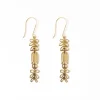 INK + ALLOY Elsa Botanical Nordic Floral Drop Earrings Brass