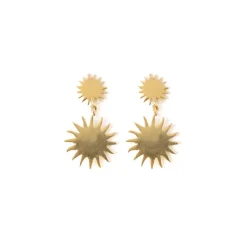 INK + ALLOY Emery Sunburst Drop Earrings Brass