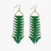 INK + ALLOY Emilie Arrow Beaded Fringe Earrings Kelly Green