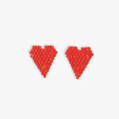 INK + ALLOY Esme Luxe Bead Heart Shape Post Earrings Poppy