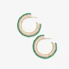 INK + ALLOY Eve Ombre Beaded Hoop Earrings Kelly Green/Pink