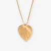 INK + ALLOY Fernanda Palmetto Pendant Necklace Brass