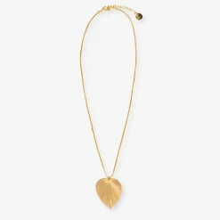 INK + ALLOY Fernanda Palmetto Pendant Necklace Brass