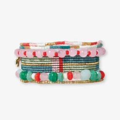 INK + ALLOY Fields Of Poppy Bracelet Stack Of 6