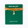 INK + ALLOY Fiona Twisted Wrap Bracelet With Boot Charm Blush Mustard