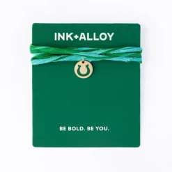 INK + ALLOY Fiona Twisted Wrap Bracelet With Horseshoe Charm Green Blue