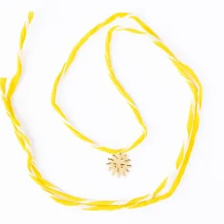 INK + ALLOY Fiona Twisted Wrap Bracelet With Sun Charm Yellow White