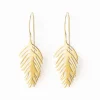 INK + ALLOY Flora Small Palm Leaf Earrings Brass