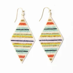 INK + ALLOY Frida Horizontal Lines Beaded Earrings Multicolor