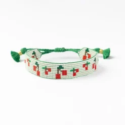INK + ALLOY Gabby Cherries Adjustable Beaded Bracelet Green