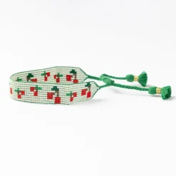 INK + ALLOY Gabby Cherries Adjustable Beaded Bracelet Green