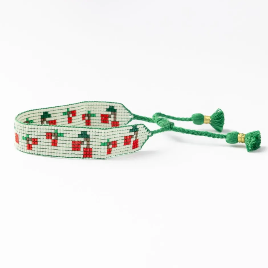 INK + ALLOY Gabby Cherries Adjustable Beaded Bracelet Green