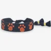 INK + ALLOY Gabby Game Day "Paw Prints" Adjustable Beaded Bracelets Navy and Orange