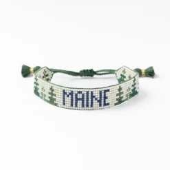 INK + ALLOY Gabby "Maine" With Trees Adjustable Beaded Bracelet