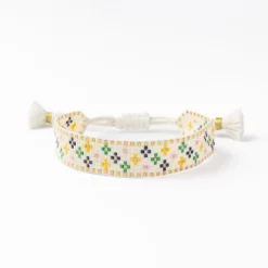 INK + ALLOY Gabby Mini Floral Adjustable Beaded Bracelet Ivory