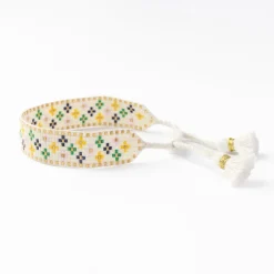 INK + ALLOY Gabby Mini Floral Adjustable Beaded Bracelet Ivory