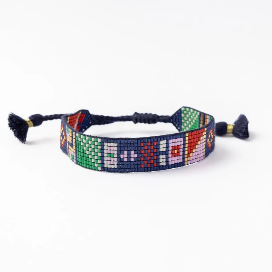 INK + ALLOY Gabby Nautical Adjustable Beaded Bracelet Navy