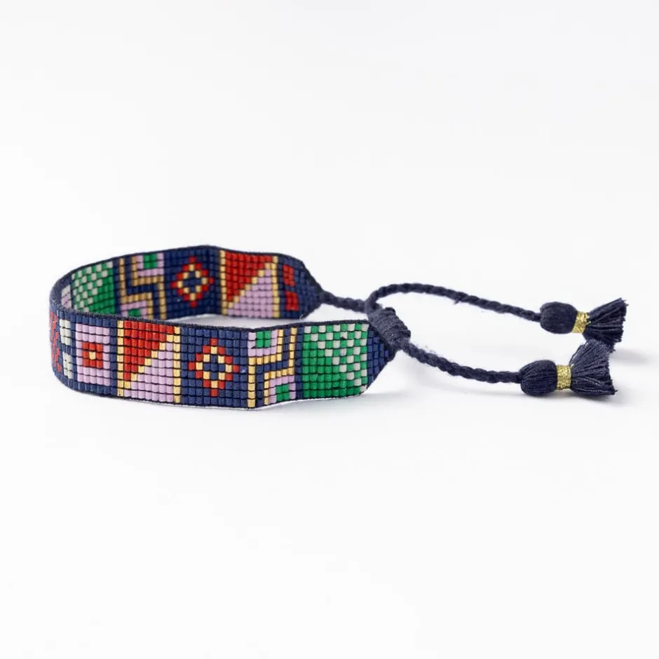 INK + ALLOY Gabby Nautical Adjustable Beaded Bracelet Navy
