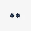 INK + ALLOY Game Day Flower Two Color Beaded Post Earrings Navy + Light Blue